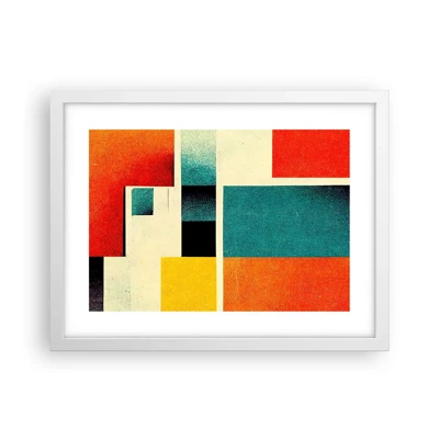 Póster en marco blanco - Abstracción geométrica - buena energía - 40x30 cm