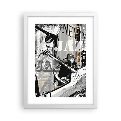 Póster en marco blanco - Al ritmo de Nueva York - 30x40 cm