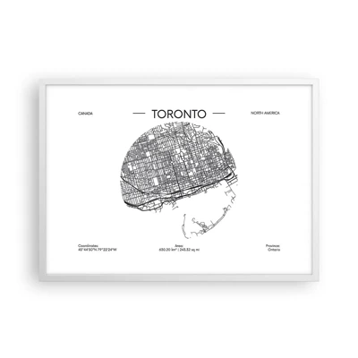 Póster en marco blanco - Anatomía de Toronto - 70x50 cm