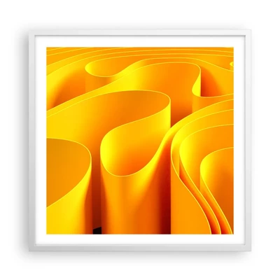 Póster en marco blanco - Como las olas del sol - 60x60 cm