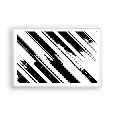 Póster en marco blanco - Composición intensa y dinámica - 91x61 cm