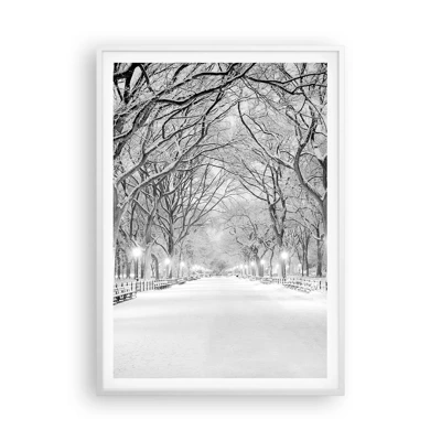Póster en marco blanco - Cuatro estaciones - invierno - 70x100 cm