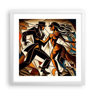 Póster en marco blanco - Danza de pasión - 40x40 cm