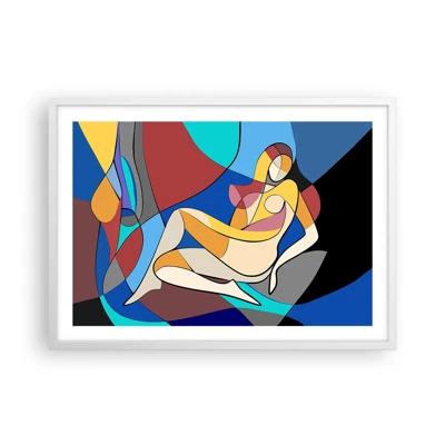 Póster en marco blanco - Desnudo cubista - 70x50 cm