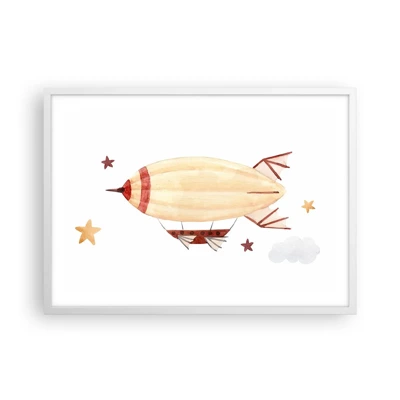 Póster en marco blanco - Dirigible - 70x50 cm