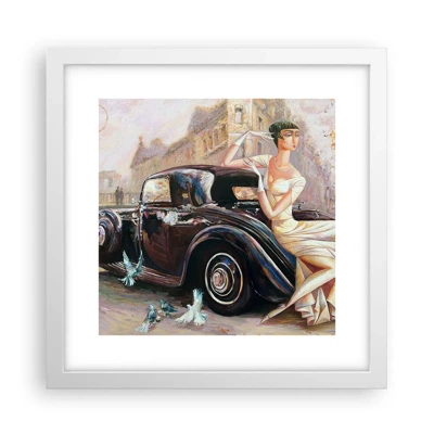 Póster en marco blanco - Elegancia retro - 30x30 cm