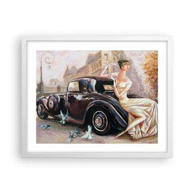 Póster en marco blanco - Elegancia retro - 50x40 cm