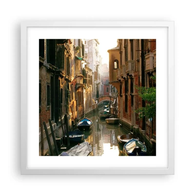 Póster en marco blanco - En un callejón veneciano - 40x40 cm