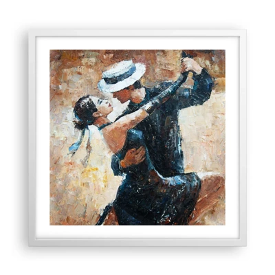 Póster en marco blanco - Estilo Rudolf Valentino - 50x50 cm