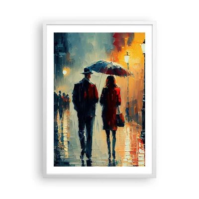 Póster en marco blanco - Historia de amor urbana - 50x70 cm