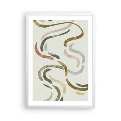 Póster en marco blanco - La alegre danza de la abstracción - 50x70 cm