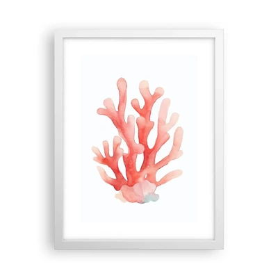 Póster en marco blanco - La hermosura del color coral - 30x40 cm