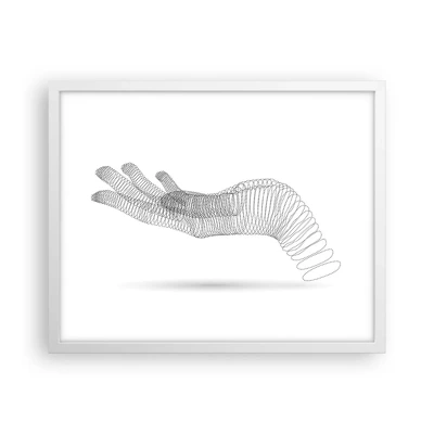 Póster en marco blanco - Mano elástica - 50x40 cm