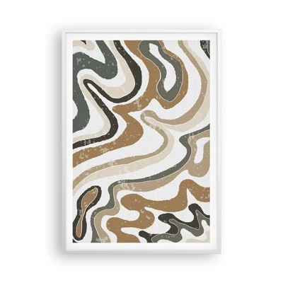 Póster en marco blanco - Meandros de colores terrosos - 70x100 cm
