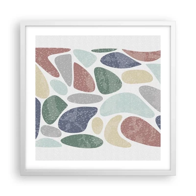Póster en marco blanco - Mosaico de colores empolvados - 50x50 cm