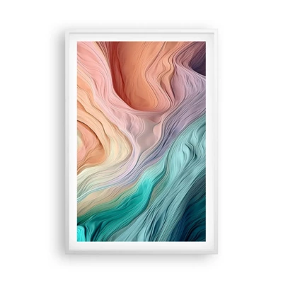 Póster en marco blanco - Ola arco iris - 61x91 cm