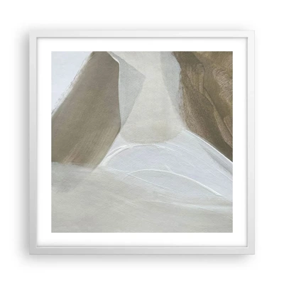 Póster en marco blanco - Ola de blanco - 50x50 cm