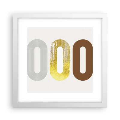 Póster en marco blanco - ¡Ooo! - 30x30 cm