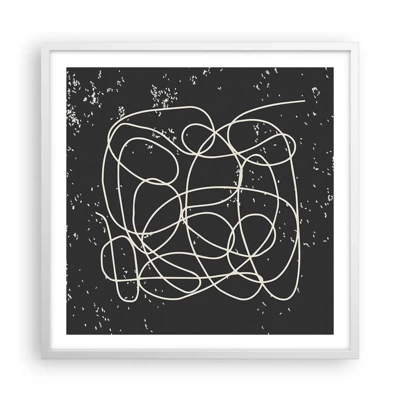 Póster en marco blanco - Pensamientos errantes - 60x60 cm