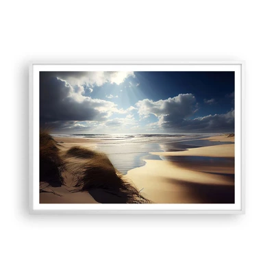 Póster en marco blanco - Playa, playa salvaje - 100x70 cm