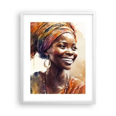 Póster en marco blanco - Reina africana - 40x50 cm