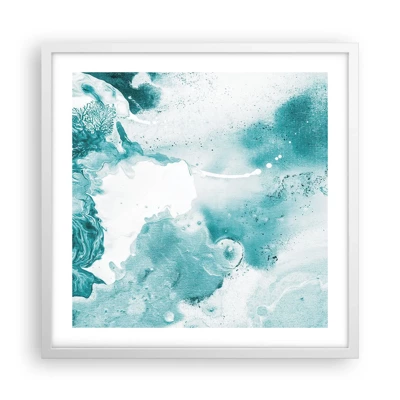 Póster en marco blanco - Remansos de azul - 50x50 cm
