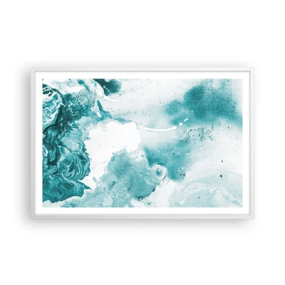 Póster en marco blanco - Remansos de azul - 91x61 cm