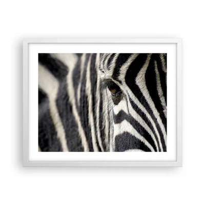 Póster en marco blanco - Retrato a rayas - 50x40 cm