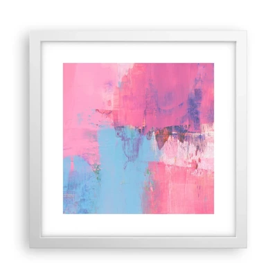 Póster en marco blanco - Rosa, azul y una pizca de luz - 30x30 cm