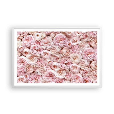 Póster en marco blanco - Salpicado de rosas - 91x61 cm