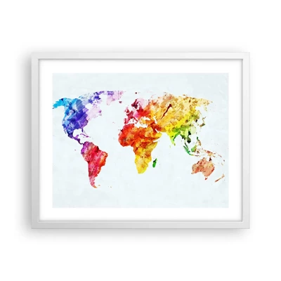 Póster en marco blanco - Todos los colores del mundo - 50x40 cm