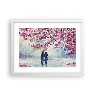 Póster en marco blanco - Un paseo romántico - 40x30 cm