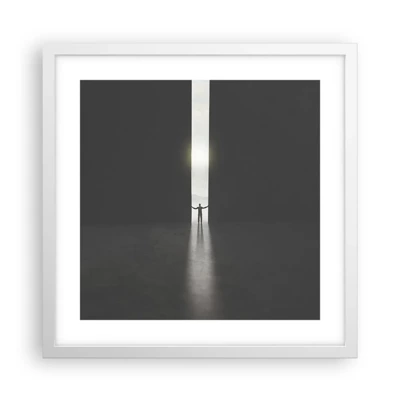 Póster en marco blanco - Un paso hacia un futuro brillante - 40x40 cm