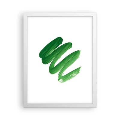 Póster en marco blanco - Una broma verde - 30x40 cm