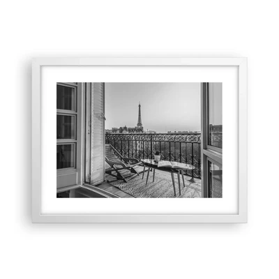 Póster en marco blanco - Una tarde parisina - 40x30 cm