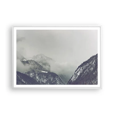 Póster en marco blanco - Valle de la niebla - 100x70 cm