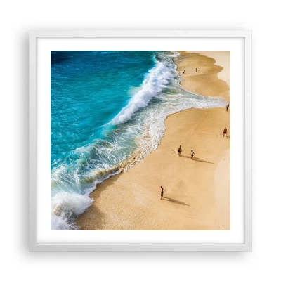 Póster en marco blanco - Y luego el sol, la playa... - 50x50 cm
