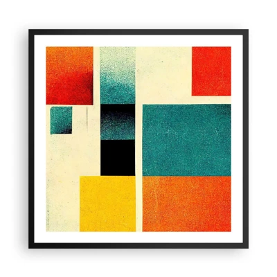 Póster en marco negro - Abstracción geométrica - buena energía - 60x60 cm