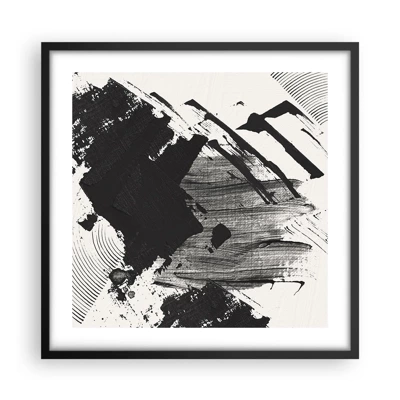 Póster en marco negro - Abstracción: la expresión del negro - 50x50 cm