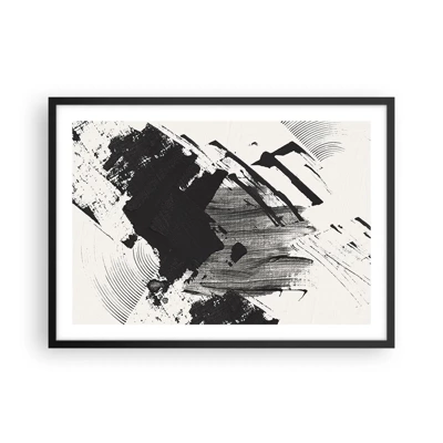 Póster en marco negro - Abstracción: la expresión del negro - 70x50 cm