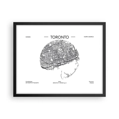 Póster en marco negro - Anatomía de Toronto - 50x40 cm