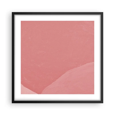 Póster en marco negro - Composición orgánica en rosa - 50x50 cm