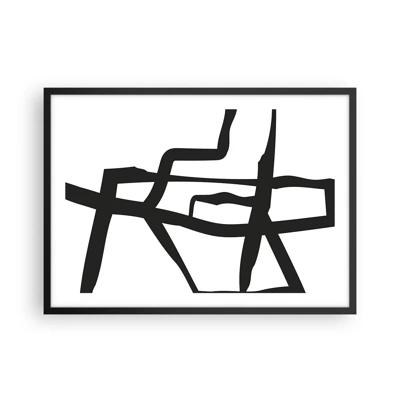 Póster en marco negro - Construcción en blanco y negro - 70x50 cm