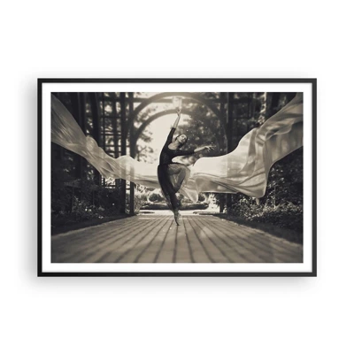 Póster en marco negro - Danza del espíritu del jardín - 100x70 cm