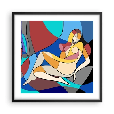 Póster en marco negro - Desnudo cubista - 50x50 cm