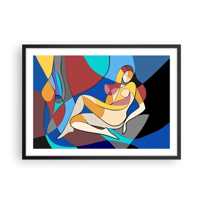 Póster en marco negro - Desnudo cubista - 70x50 cm