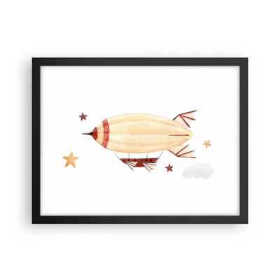 Póster en marco negro - Dirigible - 40x30 cm