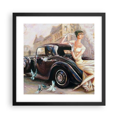 Póster en marco negro - Elegancia retro - 40x40 cm