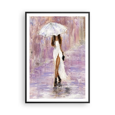 Póster en marco negro - En la lluvia de lilas - 70x100 cm