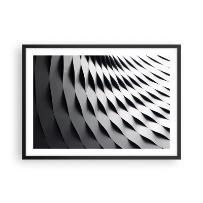 Póster en marco negro - En la superficie de las ondas - 70x50 cm